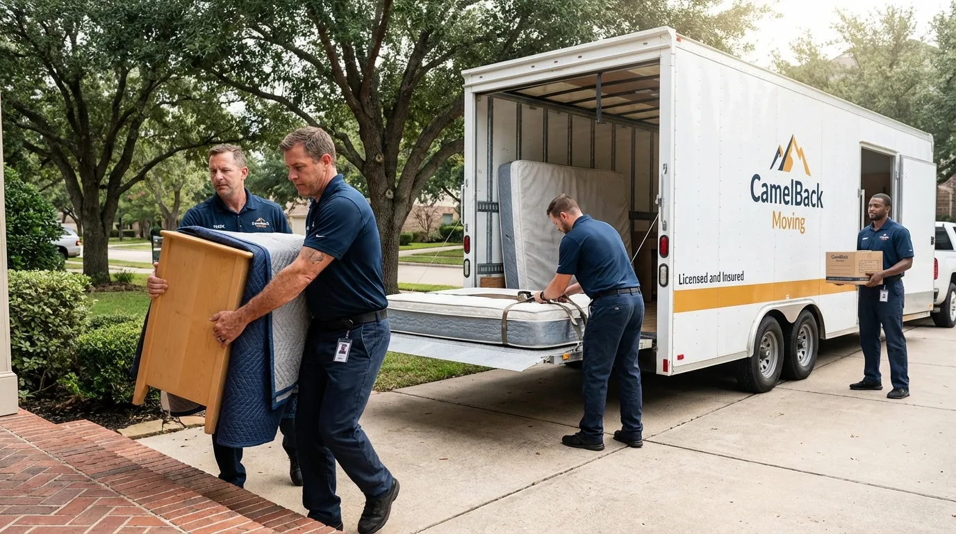 Crew loading residential truck for cross-state move from Flourtown, PA