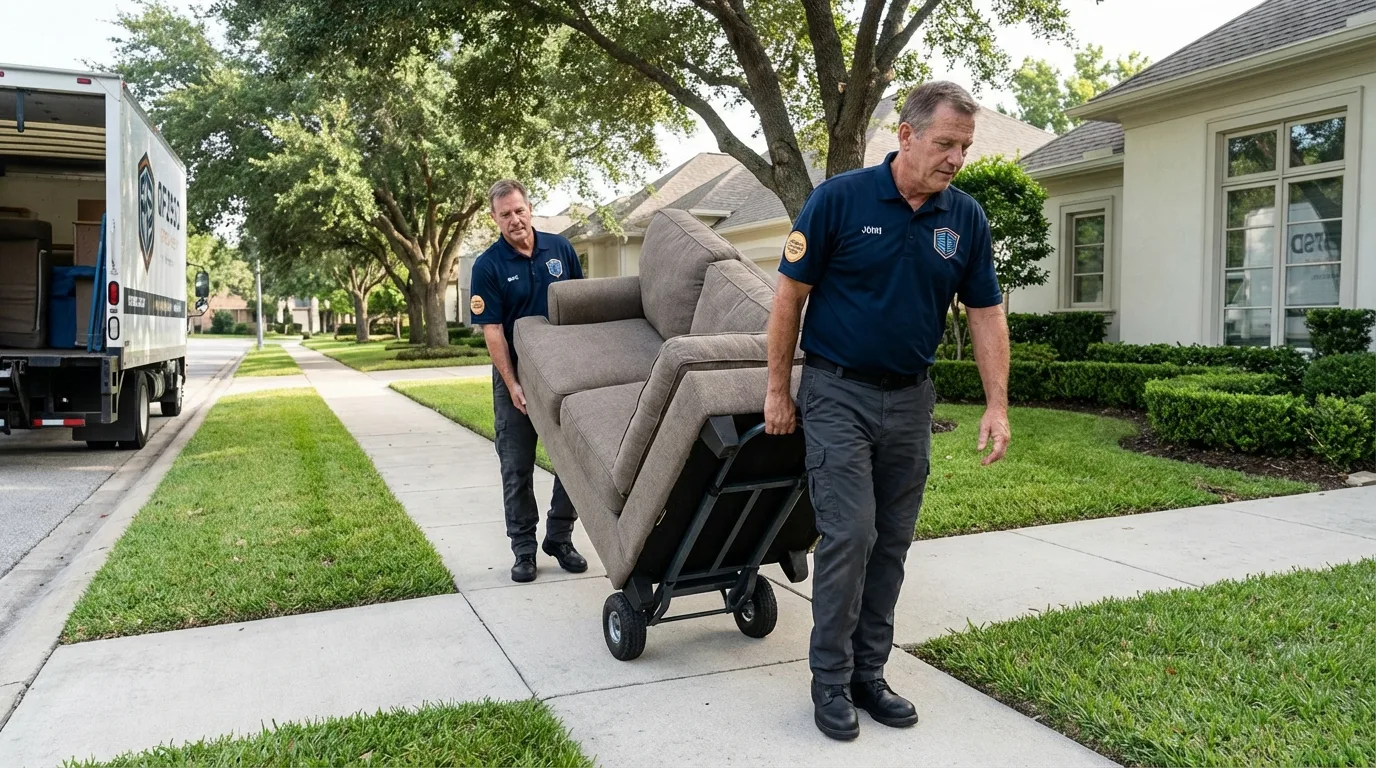 Local residential moving crew loading furniture in Flourtown, PA